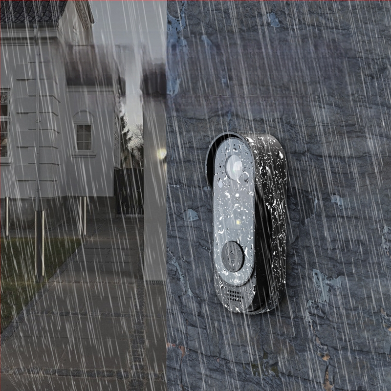 X8 водоустойчиво видео звънец за врата с вътрешен екран, без нужда от сдвояване, домашен охранителен видеодомофон с нощно виждане, USB 5V