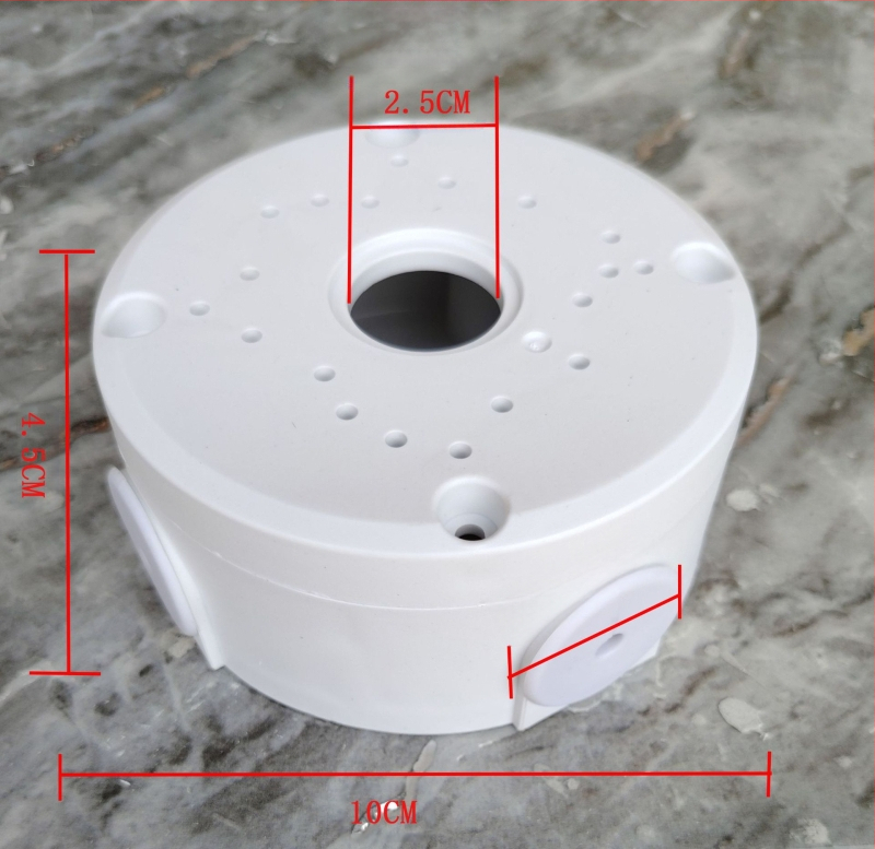 Βάση κάμερας οροφής για παρακολούθηση με ημισφαιρική πλάκα προσαρμογής και θήκη καλωδίων, 360° περιστροφή, πλαστικό