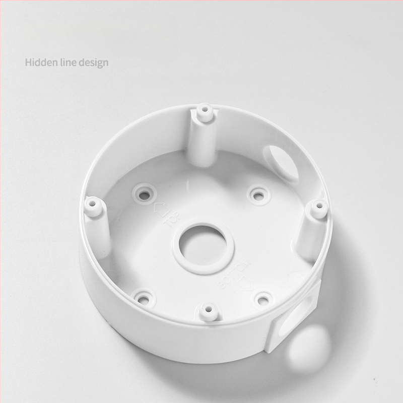 Βάση κάμερας οροφής για παρακολούθηση με ημισφαιρική πλάκα προσαρμογής και θήκη καλωδίων, 360° περιστροφή, πλαστικό