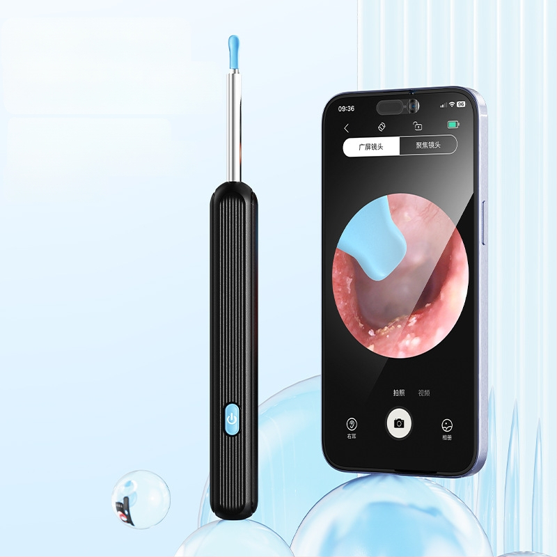 Belaidė vizuali ausų šaukštelis su šviesa – HD vizualus ausų valymas, ABS+PC, Type-C įkrovimo kabelis įtrauktas