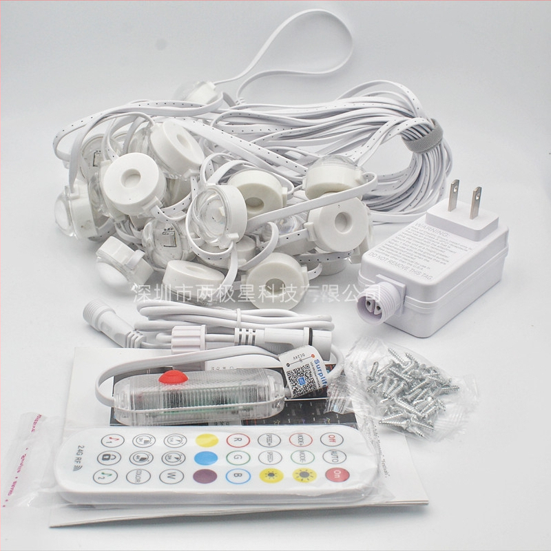 RGB LED lámpa a karzatra WiFi alkalmazásvezérléssel és hangvezérléssel, 24V bemenet, 30x5050 RGB LED-ek, kültéri vízálló, dimmer