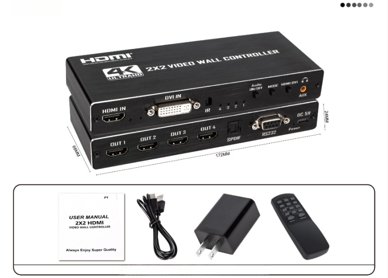 Splicer βίντεο: HDMI 1 Είσοδος / 4 Έξοδοι, 4K σύντηξη εικόνας, Αλουμινένιο σώμα, Μοντέλο OZJP1