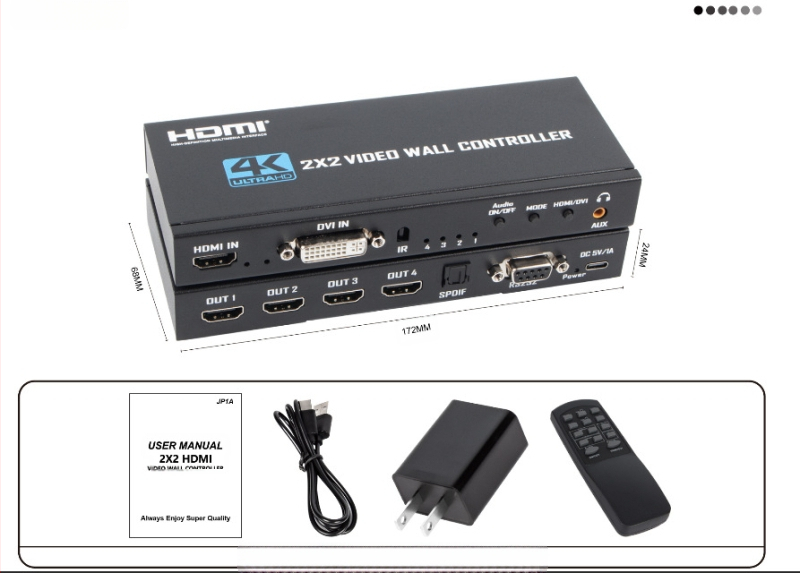 Splicer βίντεο: HDMI 1 Είσοδος / 4 Έξοδοι, 4K σύντηξη εικόνας, Αλουμινένιο σώμα, Μοντέλο OZJP1