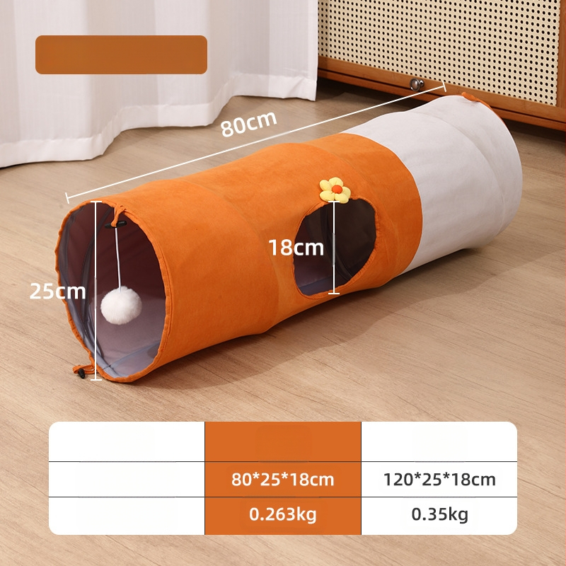 Macska alagút többnyílású kialakítással, összecsukható egyenes cső, textil anyag - Xinxuan