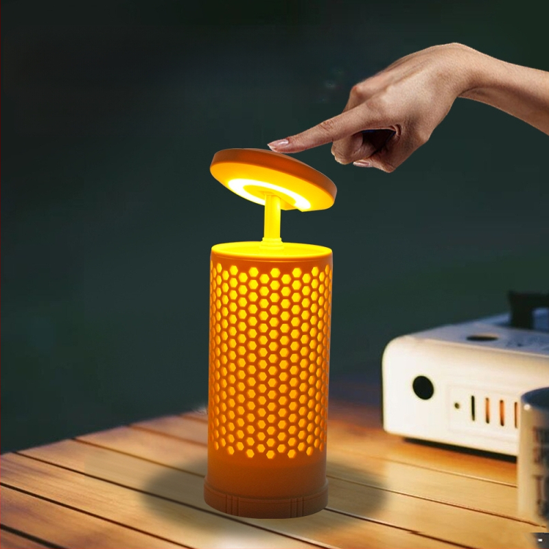 LED kempinglámpa, akkumulátorról működik, 3,7V, 5W, gombos kapcsoló