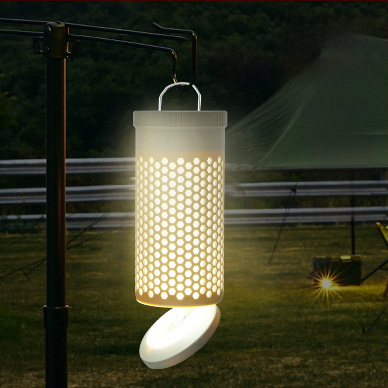 LED kempinglámpa, akkumulátorról működik, 3,7V, 5W, gombos kapcsoló