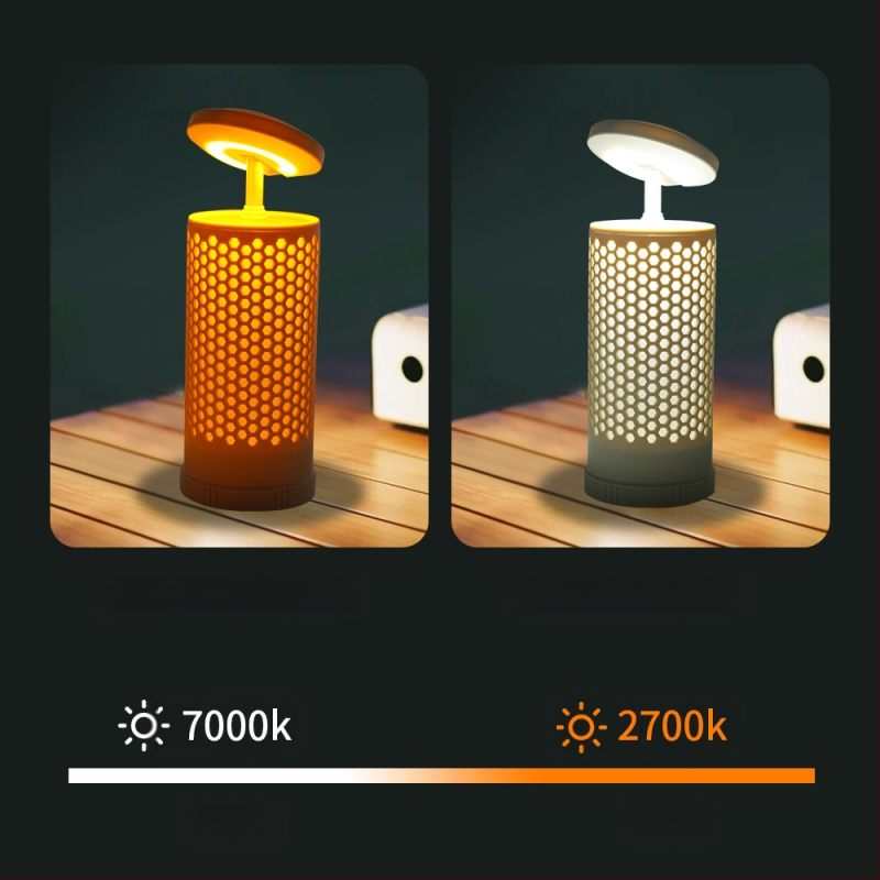 LED kempinglámpa, akkumulátorról működik, 3,7V, 5W, gombos kapcsoló