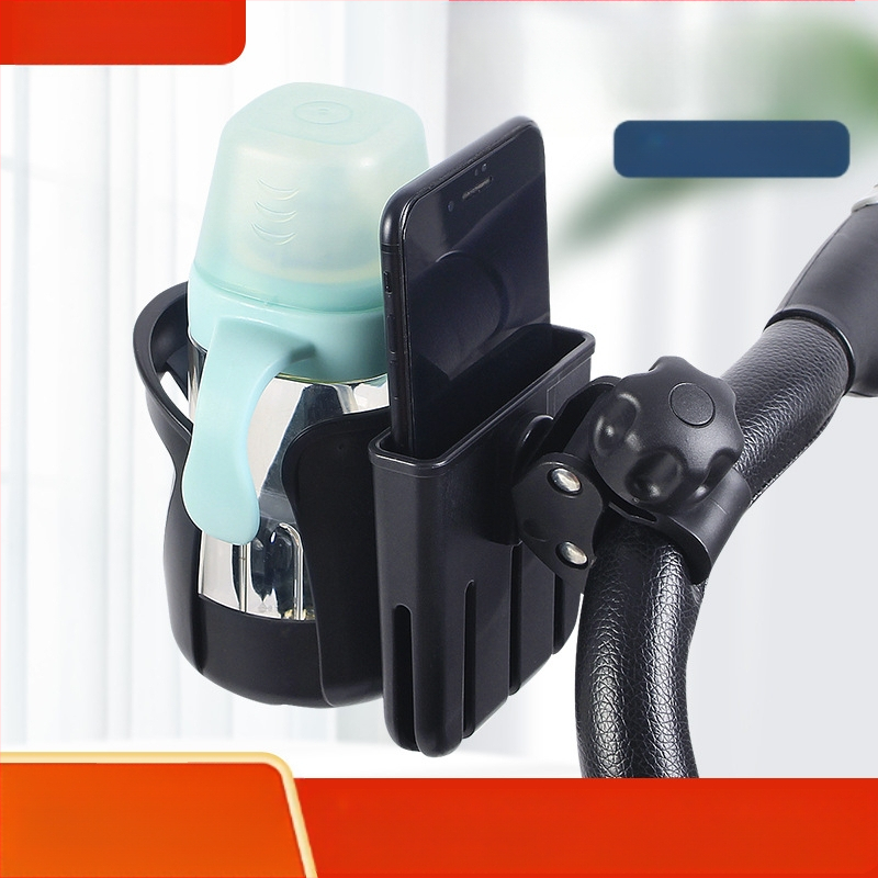 Universalus gertuvės laikiklis vaikiškiems vežimėliams — skirtas kūdikių buteliams ir gėrimams — ABS medžiaga — suderinamas su vežimėliais ir dviračiais — palaiko privatų ženklinimą