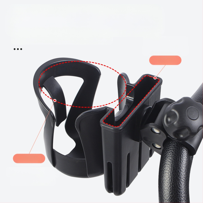 Universalus gertuvės laikiklis vaikiškiems vežimėliams — skirtas kūdikių buteliams ir gėrimams — ABS medžiaga — suderinamas su vežimėliais ir dviračiais — palaiko privatų ženklinimą