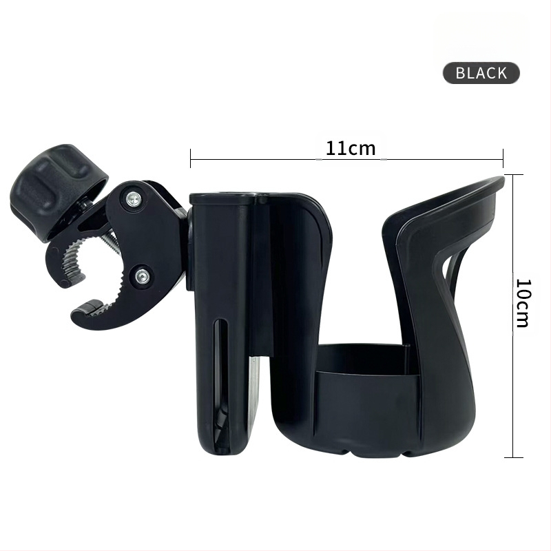 Universalus gertuvės laikiklis vaikiškiems vežimėliams — skirtas kūdikių buteliams ir gėrimams — ABS medžiaga — suderinamas su vežimėliais ir dviračiais — palaiko privatų ženklinimą