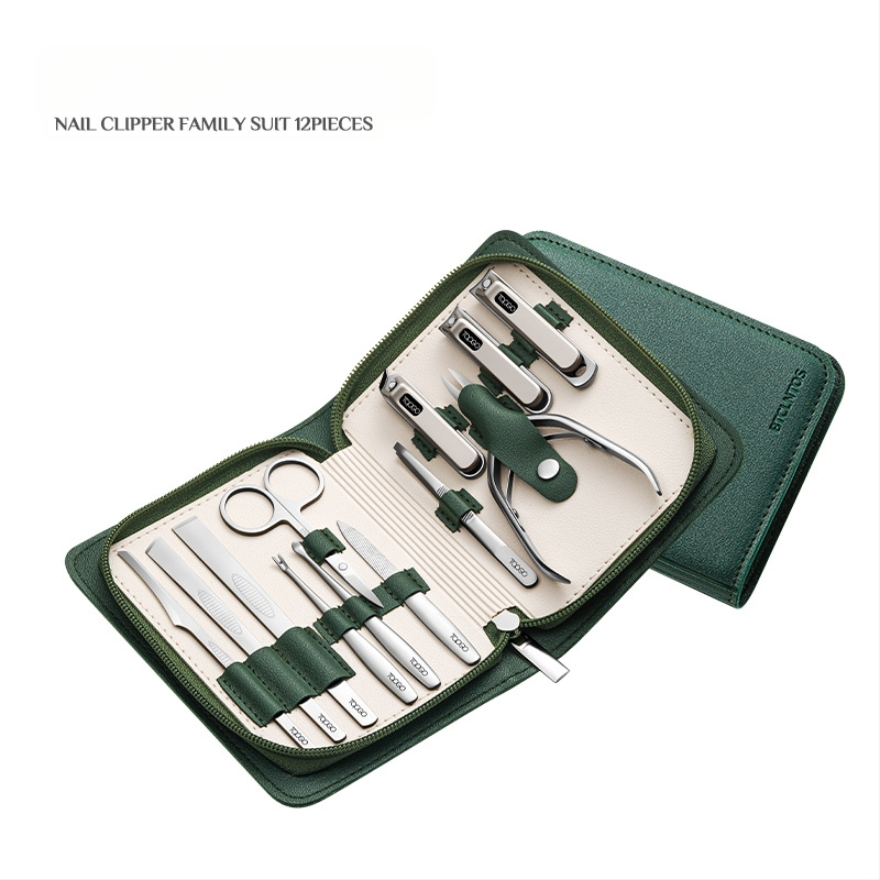 BTCLNTOS Υψηλής ποιότητας σετ εργαλείων νυχιών με θήκη, φορητό οικιακό στυλ; Περιλαμβάνει κόπτη νυχιών και πένσα; Υλικά: ανοξείδωτο ατσάλι, χάλυβας άνθρακα, κράμα ψευδάργύρου-αλουμινίου; Εκτύπωση λογοτύπου