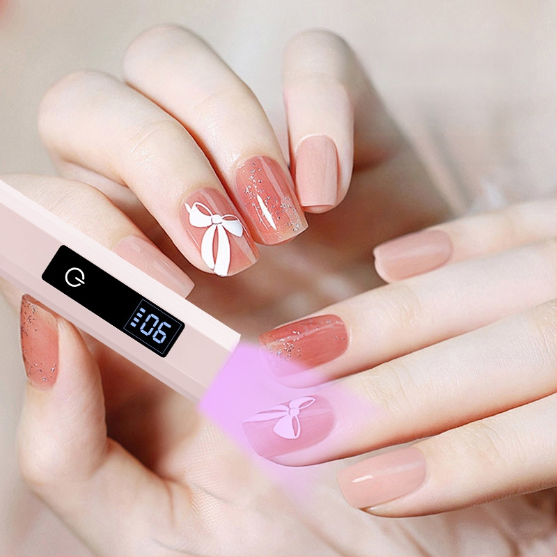 Rankinė mini belaidė nagų lempa su LCD ekranu greitam džiovinimui