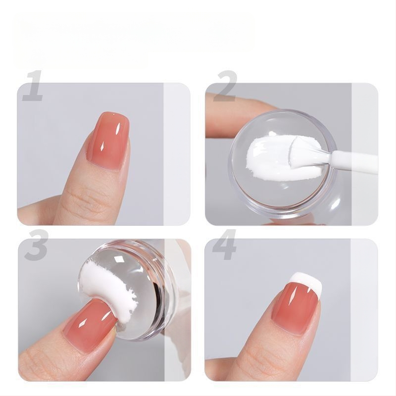 Σετ εργαλείων stamping νυχιών με σιλικόνιο σφραγίδα και παλέτα, τόξο γαλλικού σχεδίου, ανθεκτικό κιτ μανικιού