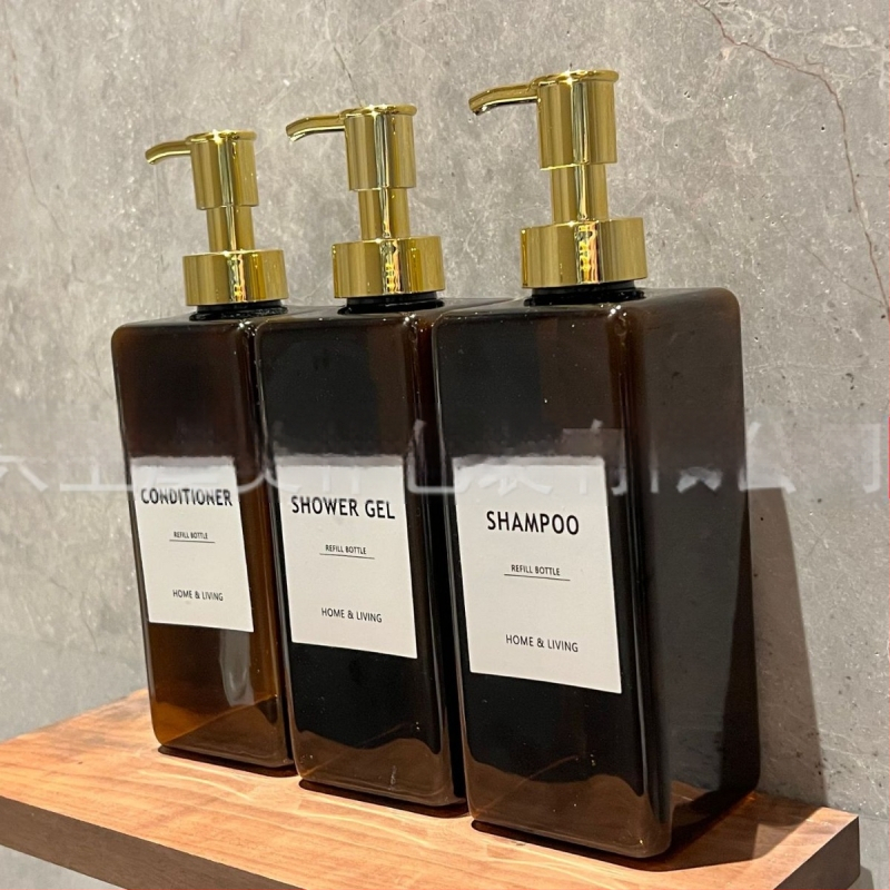 Szögletes pumpás műanyag üveg szállodai felhasználásra – kondicionáló, lotion, masszázsolaj (Eredet: Shaoxing, Zhejiang; Anyag: PET; Gyártási technológia: Blow molding; Csomagolás: Kozmetikai csomagolás)