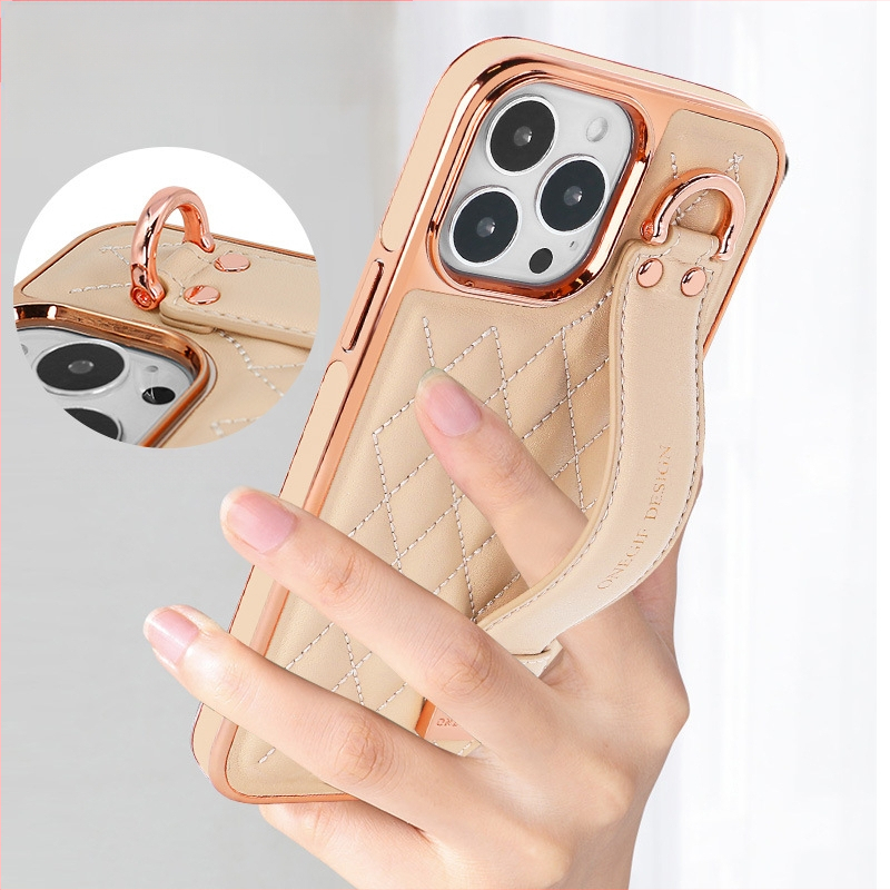 Ādas rokassprādzes vāciņš iPhone 14 un iPhone 13 Pro Max – īsta āda, anti-pirkstu nospiedumu, pilns pārklājums, izturīgs pret kritieniem