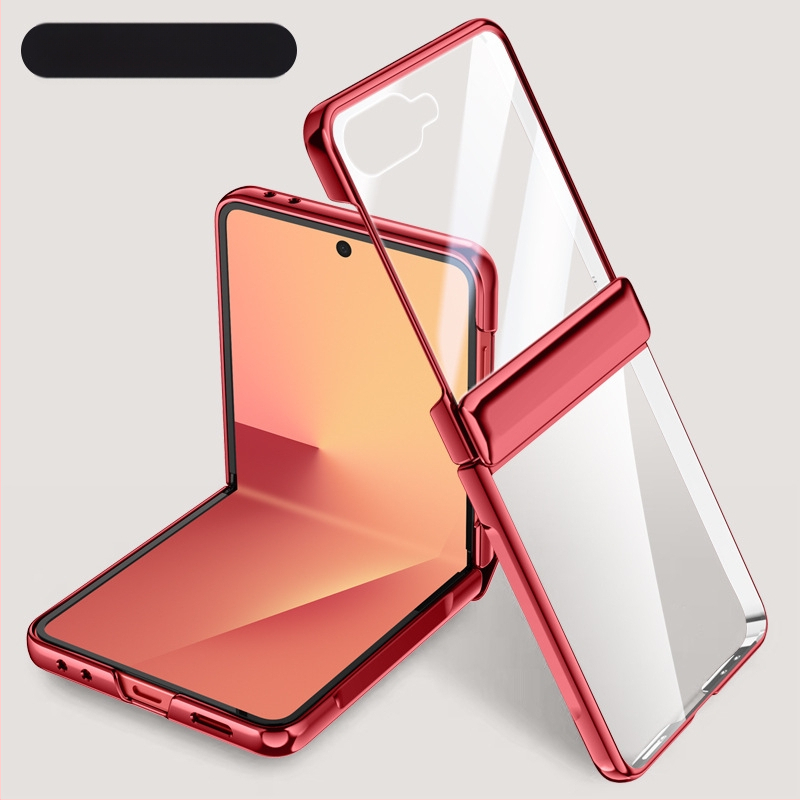 Carcasă PC pentru Samsung Galaxy Z Flip7 cu balama electroplateată și prindere magnetică, folie încorporată, protecție la căderi și rezistență la uzură