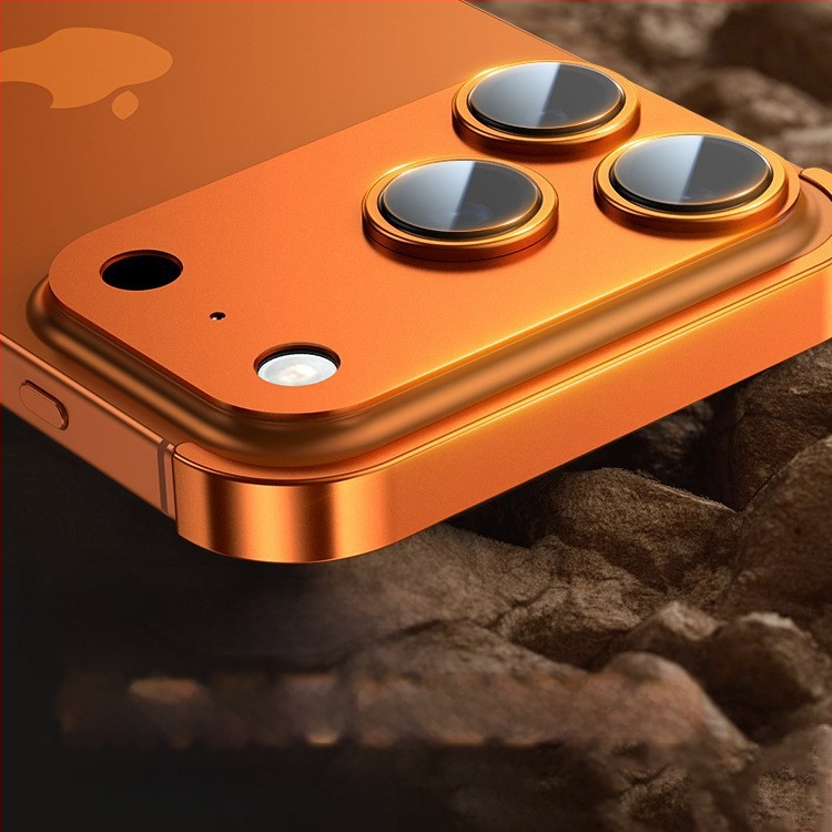 Metāla četrstūra paliktnis iPhone 12–14 Pro/Max, matēta virsma, triecienizturīgs un siltuma izkliede, izturīgs pret nodilumu, pret pirkstu nospiedumiem