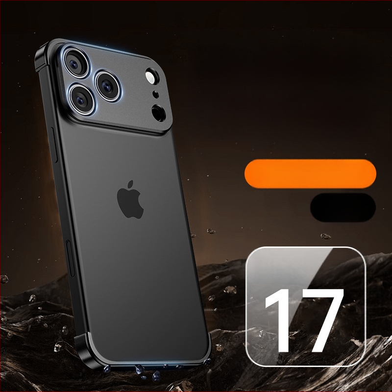 Metāla četrstūra paliktnis iPhone 12–14 Pro/Max, matēta virsma, triecienizturīgs un siltuma izkliede, izturīgs pret nodilumu, pret pirkstu nospiedumiem