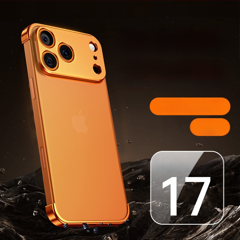 Metāla četrstūra paliktnis iPhone 12–14 Pro/Max, matēta virsma, triecienizturīgs un siltuma izkliede, izturīgs pret nodilumu, pret pirkstu nospiedumiem