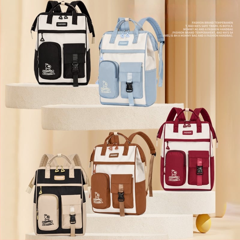 Meitenēm paredzēta skolas mugursoma ar lielu ietilpību — Ūdensizturīga, Zādzību aizsardzība, Muguras atbalsts, Gaisa spilvena plecu siksnas, Oxford audums, Ģeometrisks raksts, Poliestera pildviela