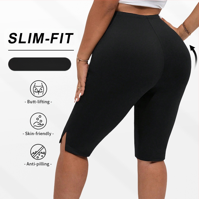 Дамски клин за йога с висока талия, петчастна дължина, стегнато прилягане, полиестер, висока еластичност