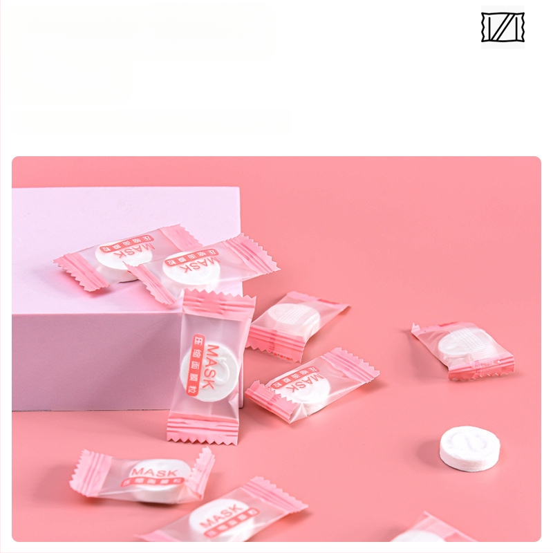 Pamut tömörített arcbőrmaska, ultra vékony selyem réteggel, nedves kompresszióhoz a spa-ban, egyetlen használat, táplál és hidratál