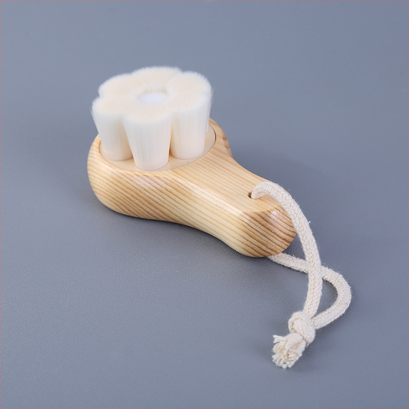 Βούρτσα καθαρισμού προσώπου με ξύλινη λαβή, χειροποίητη, για βαθύ καθαρισμό των πόρων