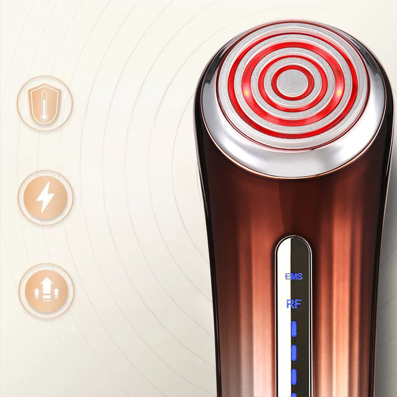 Устройство за лице с радиочестотна терапия, ултразвук и EMS микроелектричен масаж — IPX6 водоустойчиво, преносимо