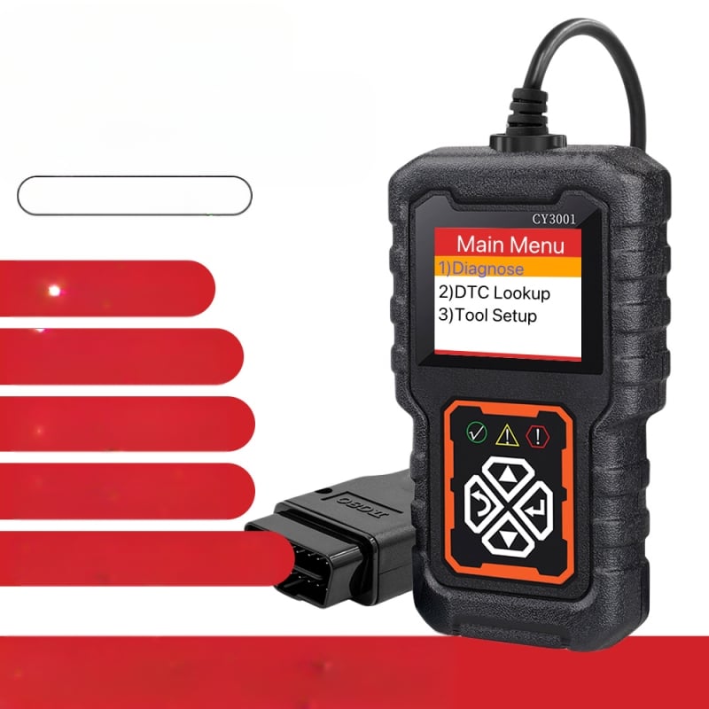 CY3001 OBD II automobiļu bojājumu diagnostikas iekārta, spriegums 9-16V, darba temperatūra -40 līdz 65 °C