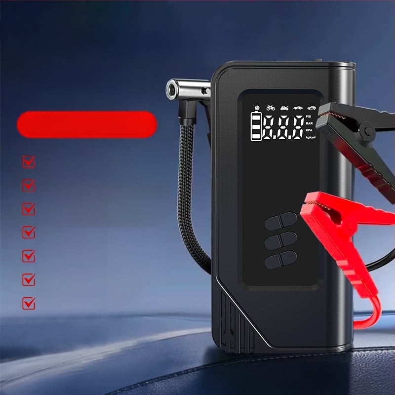 Φορητή αντλία αέρα αυτοκινήτου, ασύρματη, με ψηφιακή οθόνη, φωτισμό και φόρτιση USB — 14.8V, έως 80W, 30 L/min