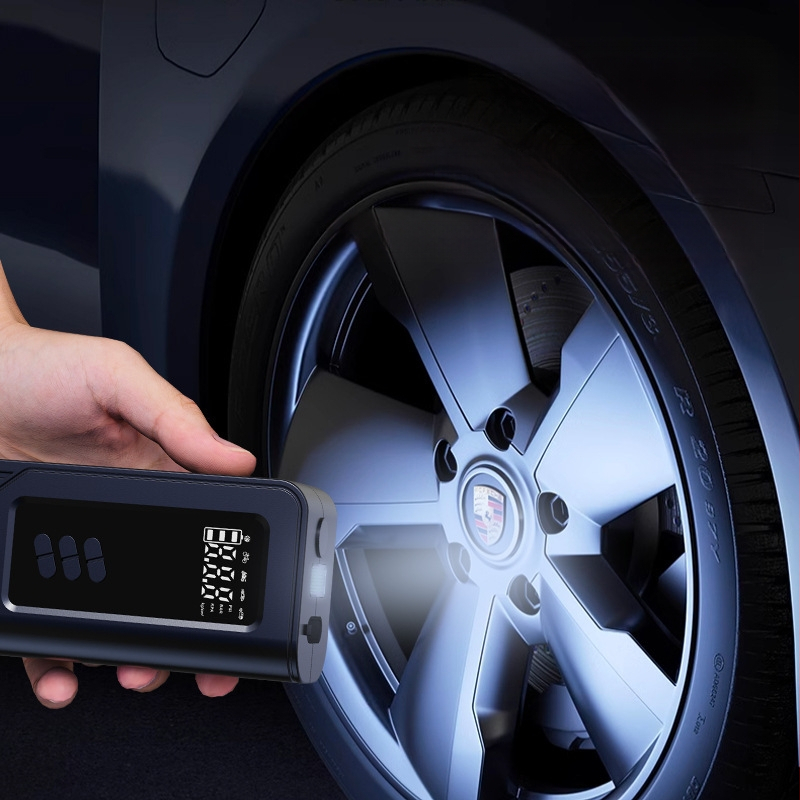 Φορητή αντλία αέρα αυτοκινήτου, ασύρματη, με ψηφιακή οθόνη, φωτισμό και φόρτιση USB — 14.8V, έως 80W, 30 L/min