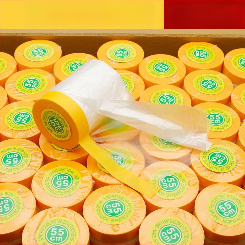 Film de mascare PE cu suport de hârtie, pentru vopsire auto și decor interior, adeziv pe bază de apă, vâscozitate înaltă, tambur din hârtie