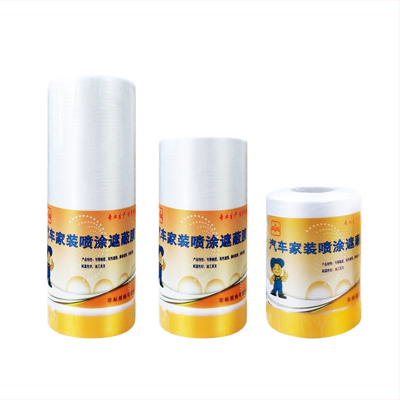 Film de mascare PE cu suport de hârtie, pentru vopsire auto și decor interior, adeziv pe bază de apă, vâscozitate înaltă, tambur din hârtie