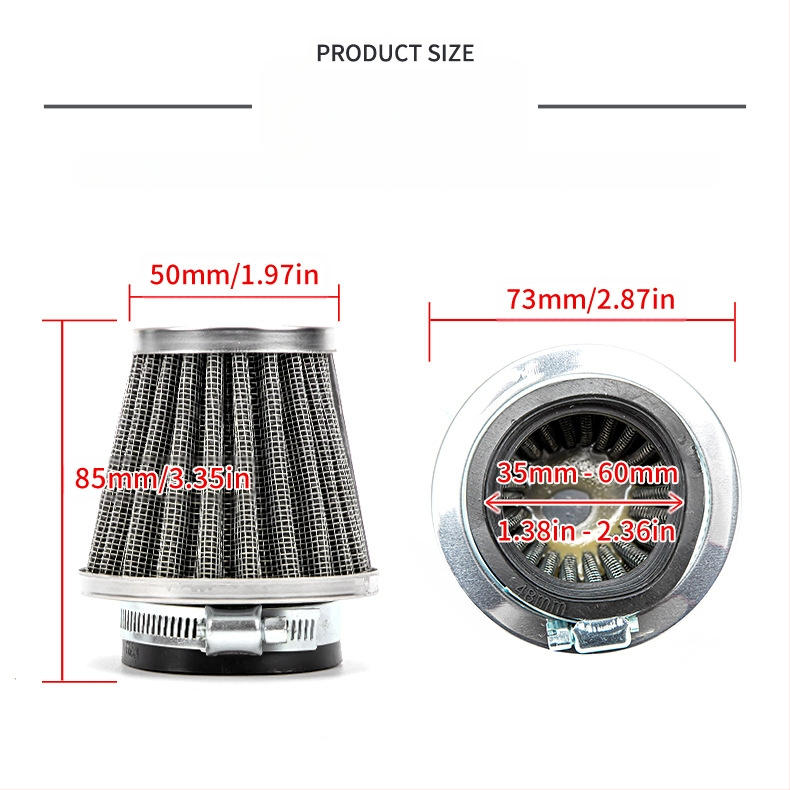 Motociklu gaisa filtrs L1 Mushroom Head – JBL, alumīnija siets, neausta auduma, gumijas galva