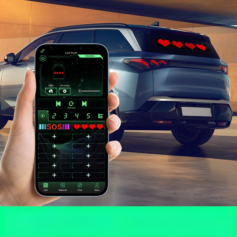 Автомобилен LED пикселен мек екран светлина, PU+FPCB, 2W, 5V, 12A, универсална съвместимост