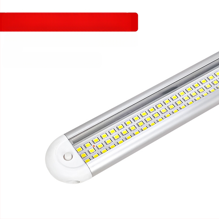 LM-3385 LED iekšējā kabīnes gaisma, 120 LED, 12-85V, alumīnija korpuss ar četrām izliektām virsmām