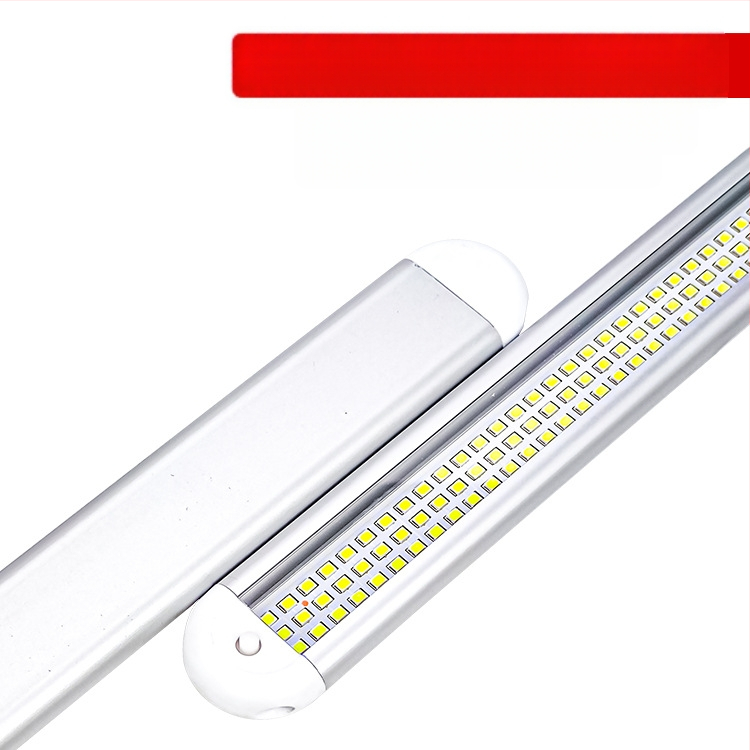 LM-3385 LED iekšējā kabīnes gaisma, 120 LED, 12-85V, alumīnija korpuss ar četrām izliektām virsmām