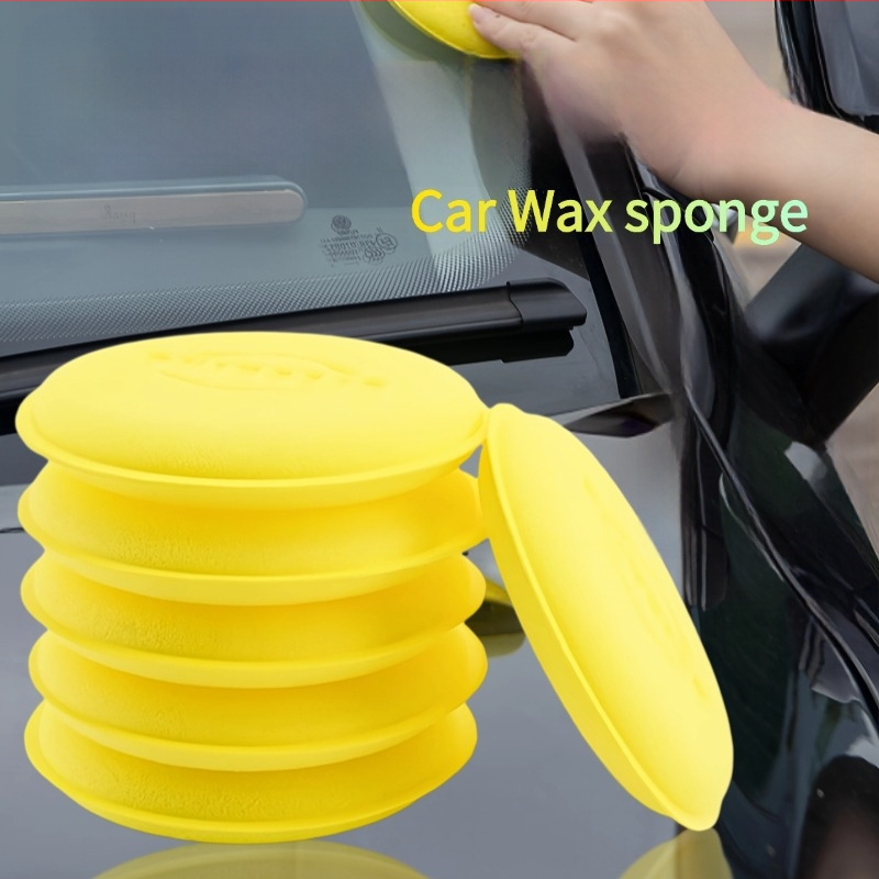 Гъба за полиране на автомобил — ръчно средство с кръгъл край, полиуретанова гъба за нанасяне на твърд восък, марка Weilier Shield