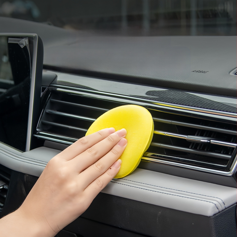 Гъба за полиране на автомобил — ръчно средство с кръгъл край, полиуретанова гъба за нанасяне на твърд восък, марка Weilier Shield