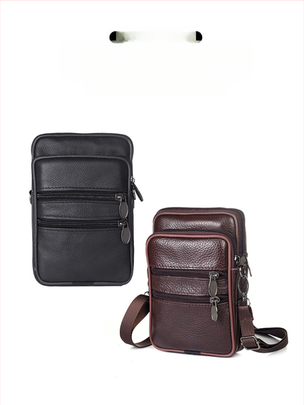 Mobiltelefon táska, valódi bőr, első réteg marhabőrből, függőleges négyzet alak, férfiaknak, poliészter bélés, szabadidős utazásokhoz
