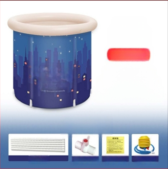 Găleată de baie pliabilă pentru adulți, material PVC/nylon, pentru baie, Water Beauty