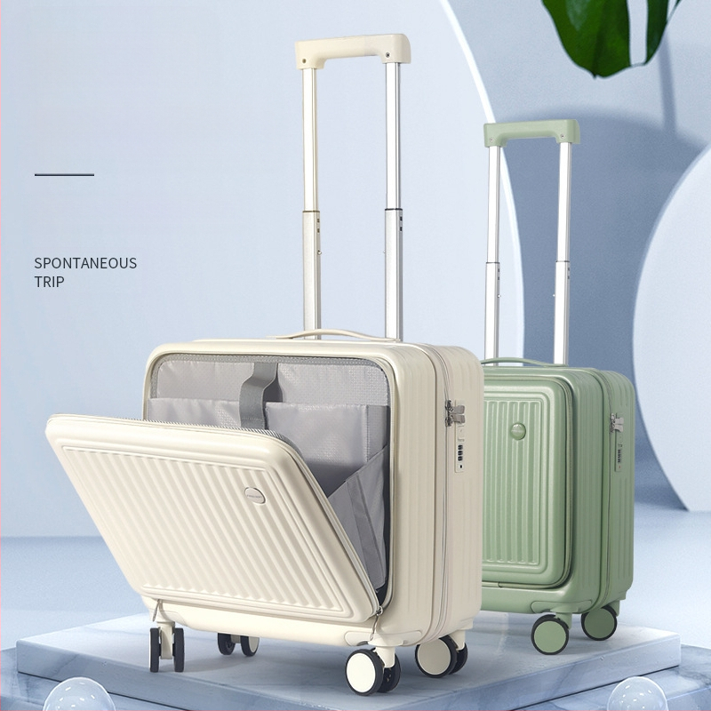 Куфар за пътуване с фронтално отваряне, ABS+PC материал, отваряне с цип, универсални колела, водоустойчив, антибактериален, много лек, тежи 3,2 кг