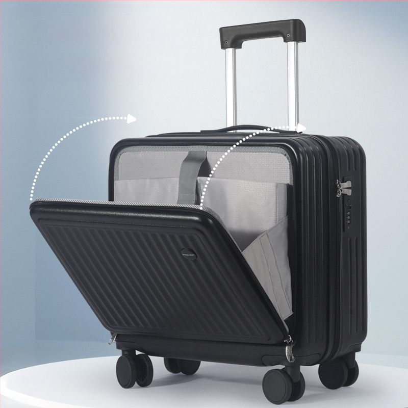 Куфар за пътуване с фронтално отваряне, ABS+PC материал, отваряне с цип, универсални колела, водоустойчив, антибактериален, много лек, тежи 3,2 кг