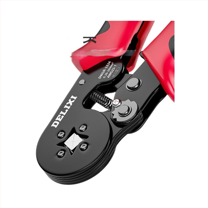 Delixi Комплект многофункционални клещи за обжим на терминали – игловиден тип, студено обжимане, легирана стомана