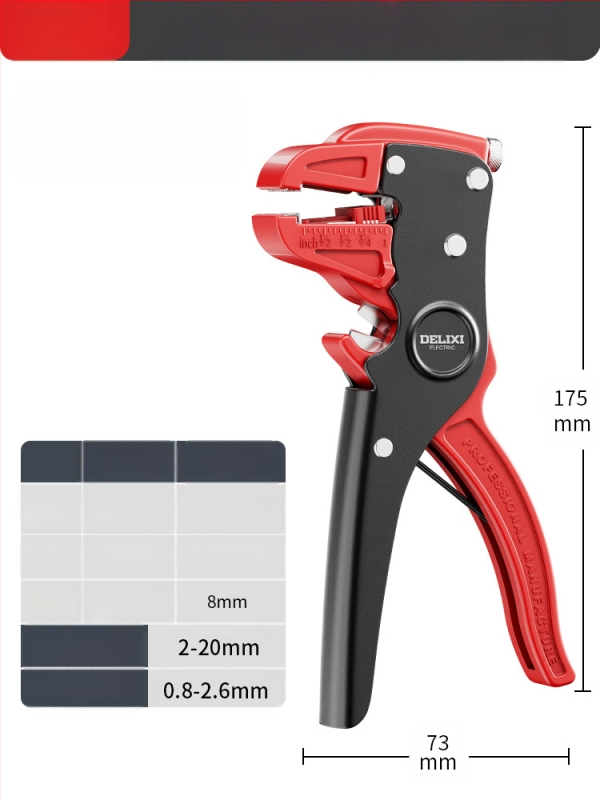 Delixi kacsa-szájú huzalcsupaszító fogó – Többfunkciós, Gyors csupaszítás, Ipari szint, Súly 0,26 kg