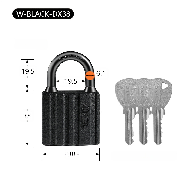Mājsaimniecības aizslēdzējs - vara korpuss, ūdensizturīgs, matēta virsma; Modelis W-BLACK-DX; Zīmols OPEL; Piemērošana: skapji, istabas durvis, noliktavas