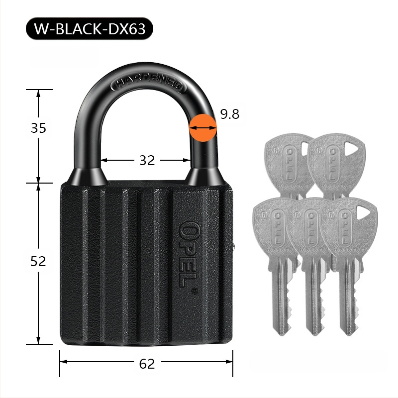 Mājsaimniecības aizslēdzējs - vara korpuss, ūdensizturīgs, matēta virsma; Modelis W-BLACK-DX; Zīmols OPEL; Piemērošana: skapji, istabas durvis, noliktavas