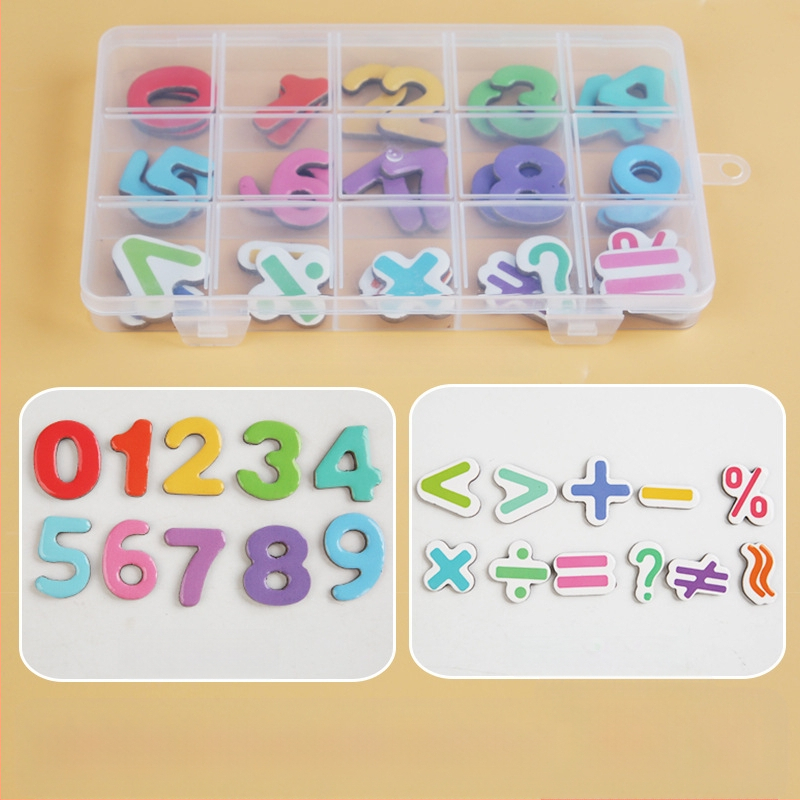Magnetinės raidžių ir skaičių lipdukai ankstyvojo ugdymo tikslams – popierinis žaislas, vaikams 3–6 m., intelektualus vystymasis, pradinė matematika (sudėtis ir atimtis)