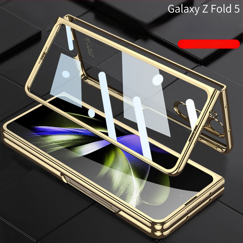 Samsung Z Fold7/6/5 aizsarg vāciņš — PC ciets korpuss ar elektroplatinga fantoma pārklājumu, šoka izturīgs, pret pirkstu nospiedumiem