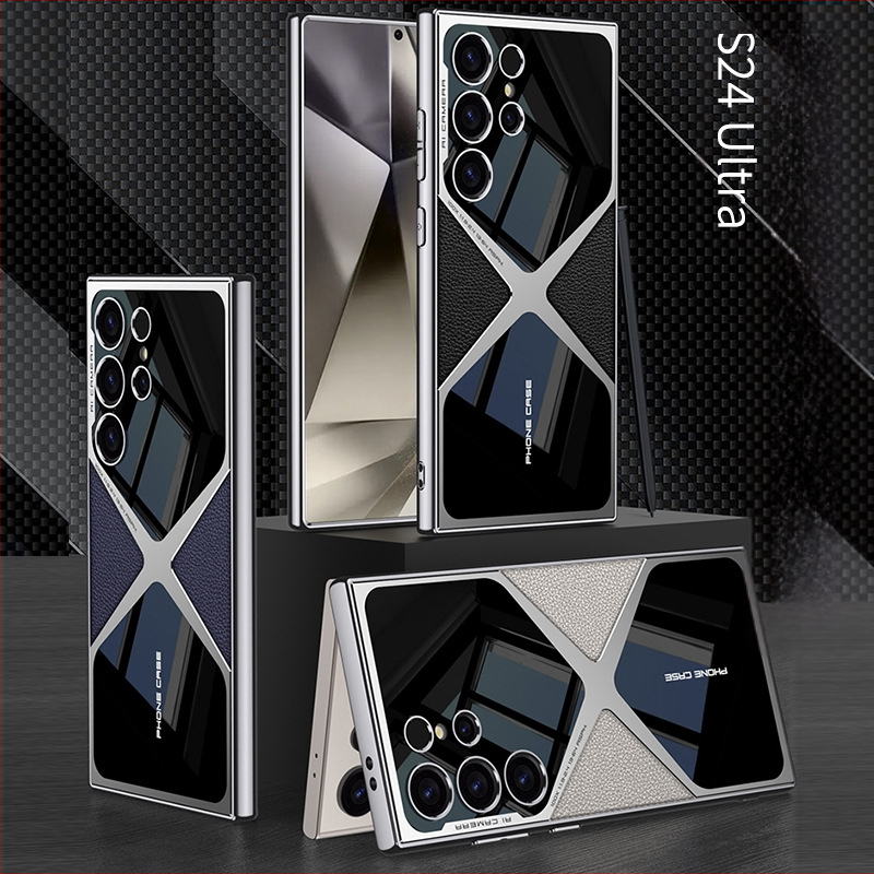 GKK kryt Galaxy S25/S24/S23 Ultra – PC+TPU+koža, elektroplatinovaný povrch, injekčné formovanie, odolný proti nárazom, proti pádu